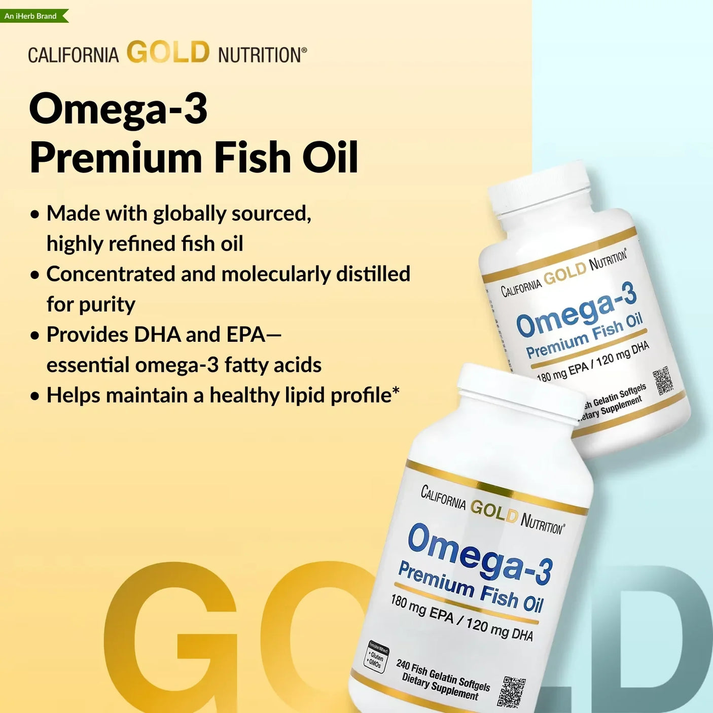California Gold Nutrition Omega-3 Premium Fish Oil - 100s