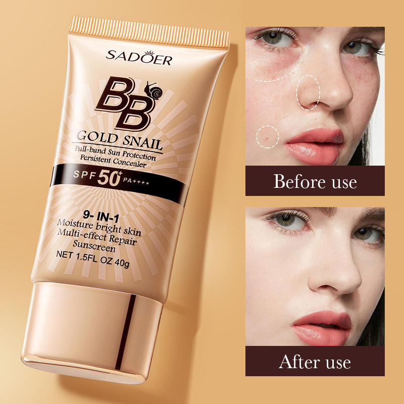 Sadoer 9 In 1 BB Gold Snail Sun Protection Cream SPF 50+ - 40g
