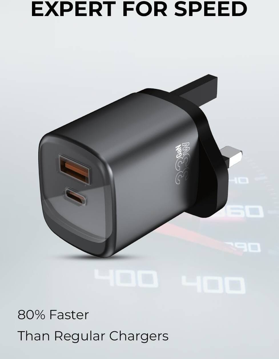 Hie-Q 33W USB A + USB C Dual Port Fast Charger G35-Turbo