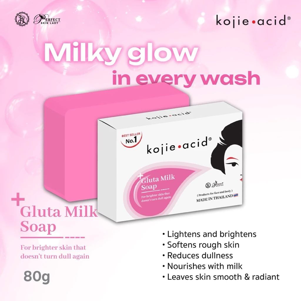 Kojie Acid Gluta Milk Thailand Soap - 80g