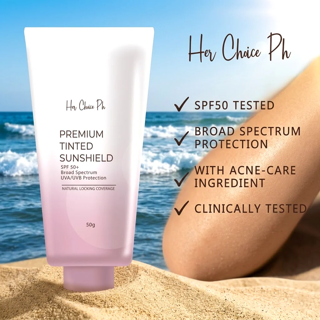 Her Choice PH Premium Tinted Sunshield SPF50 PA++++ - 50g