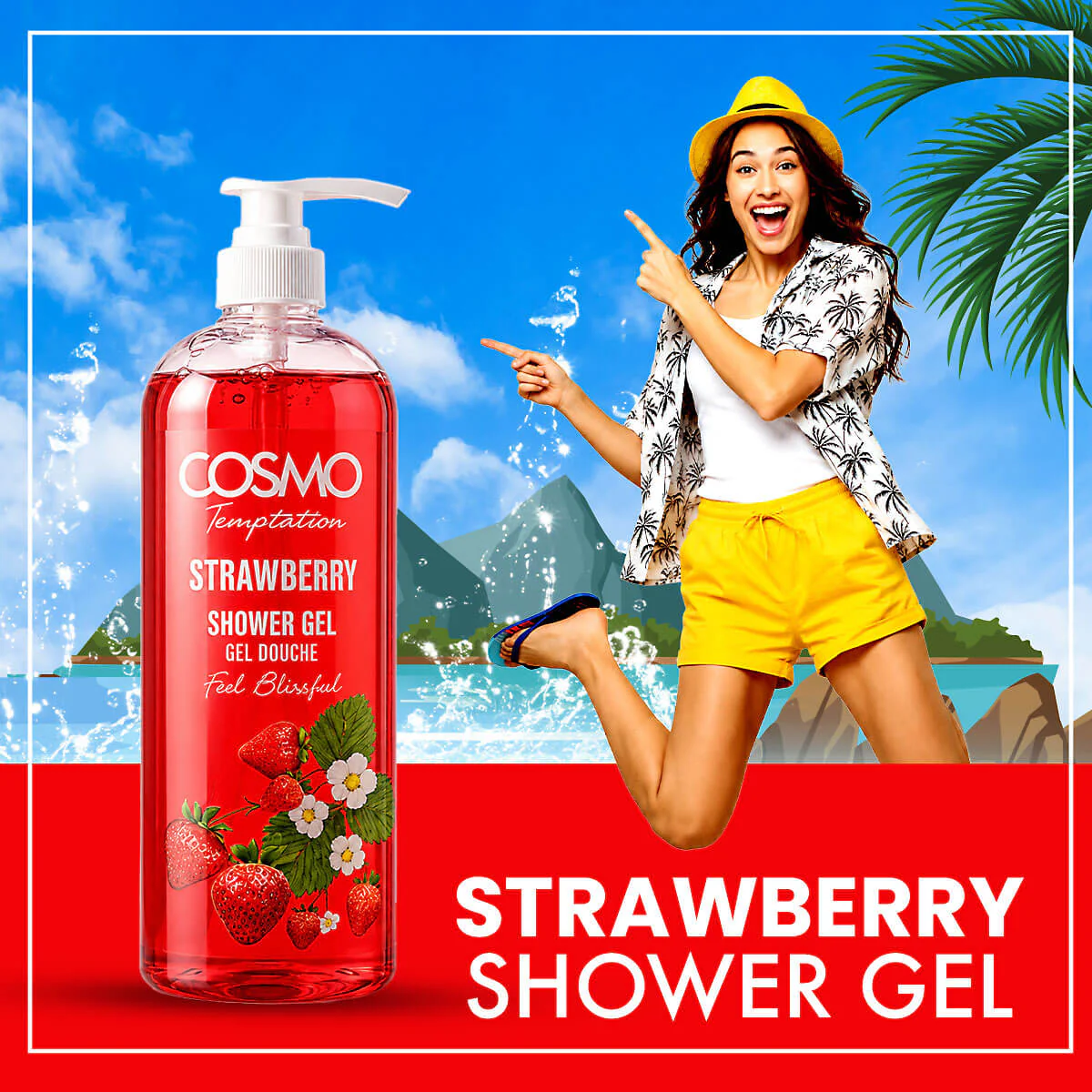 Cosmo Temptation Strawberry Shower Gel - 1000ml