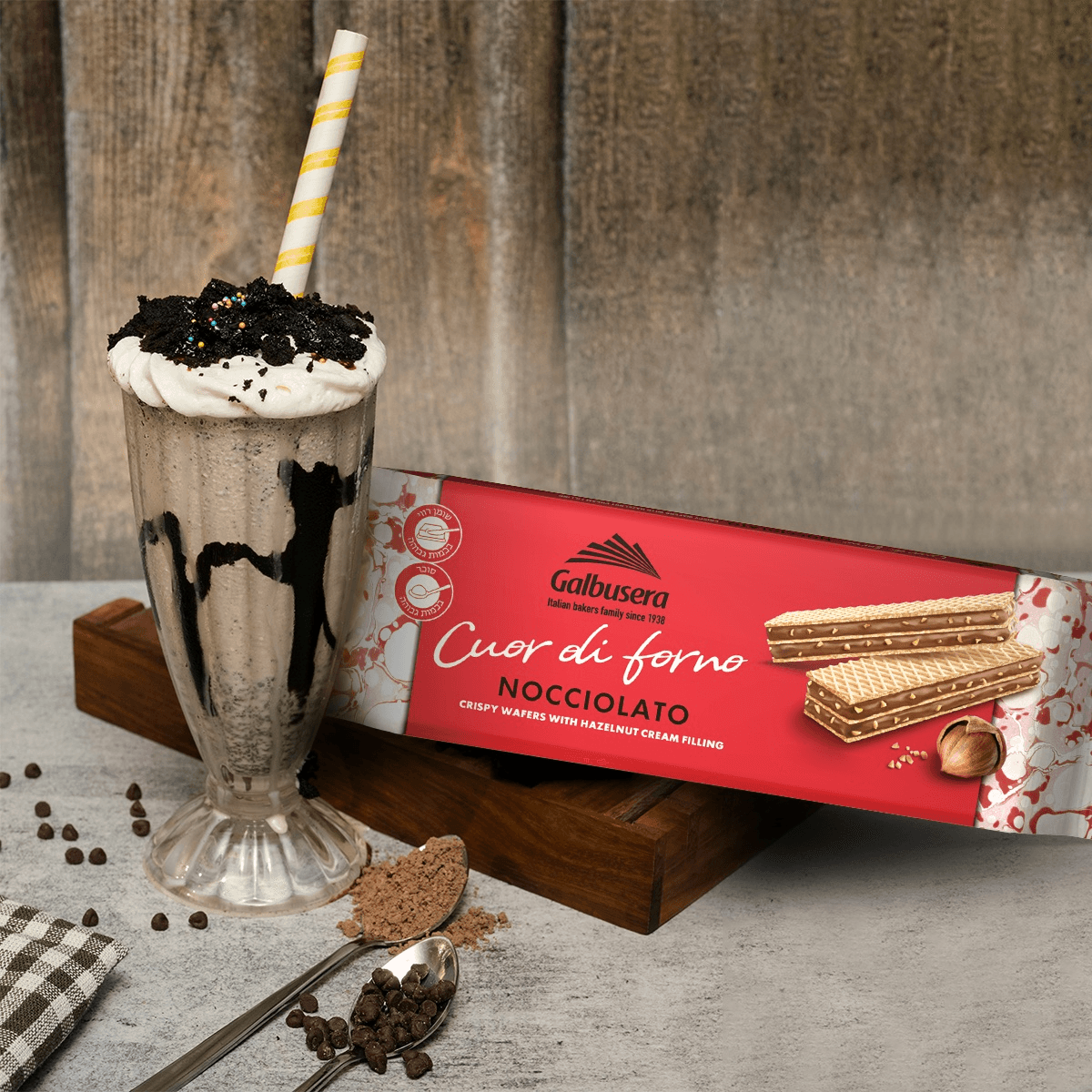 Galbusera Nocciolato Crispy Wafers With Hazelnut - 36g