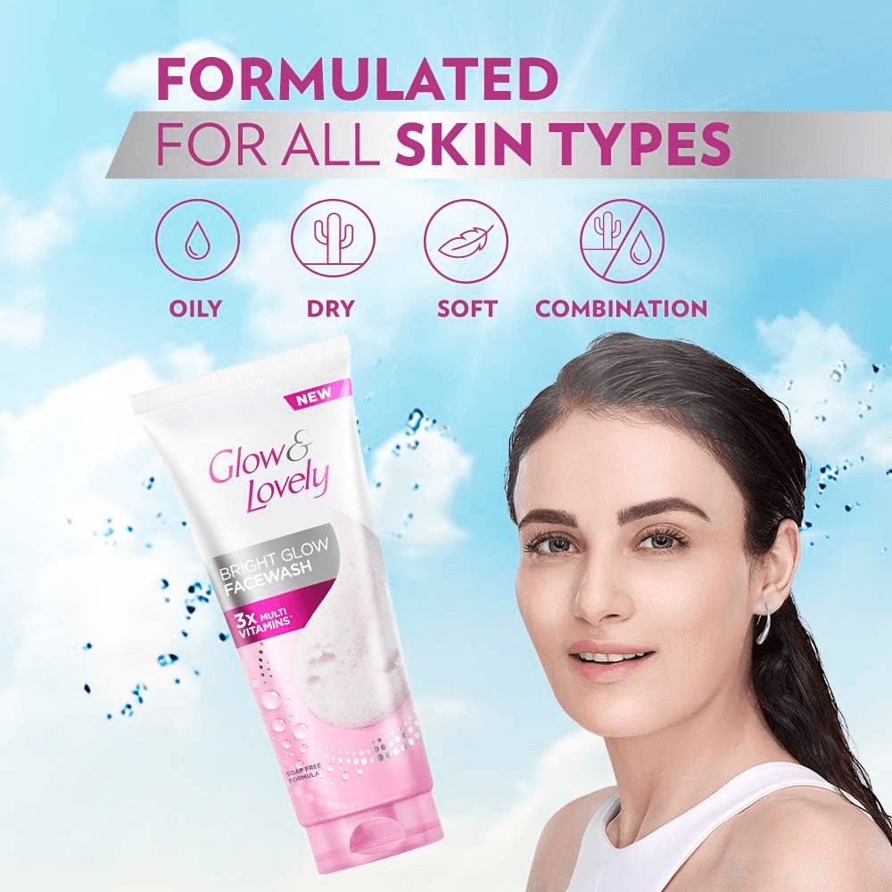 غسول الوجه Glow & Lovely Bright Glow - 100 جرام