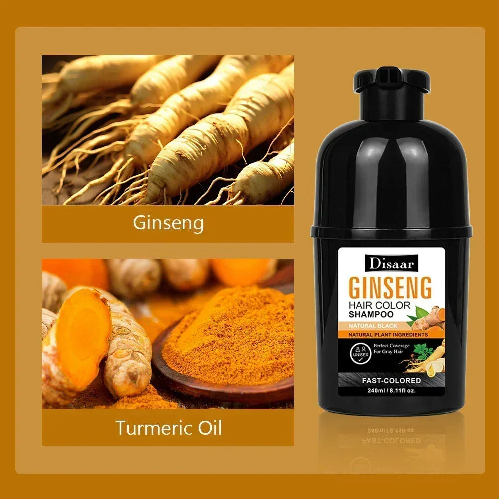 Disaar Ginseng Hair Color Shampoo Natural Black - 240ml