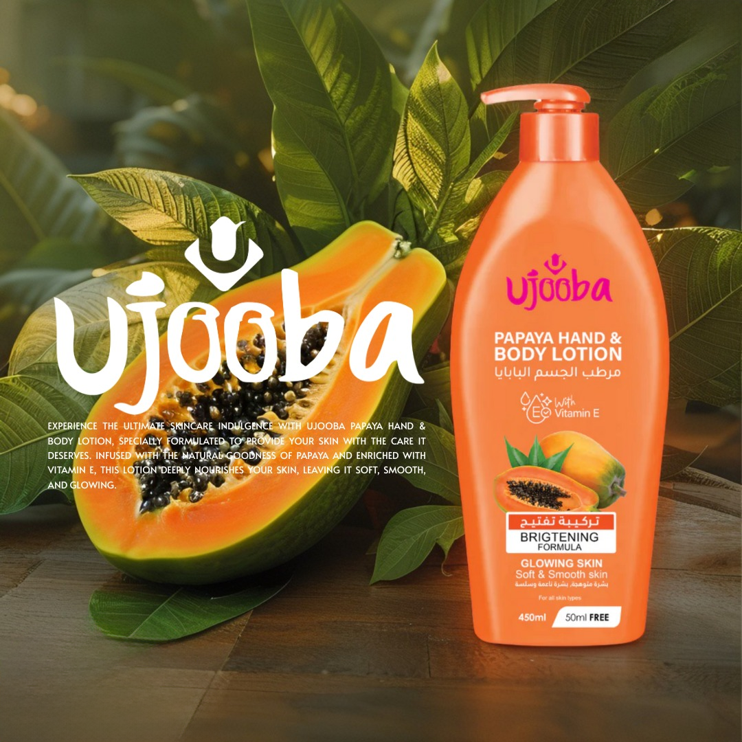 Ujooba Papaya Glowing Skin Hand & Body Lotion - 450ml+50ml