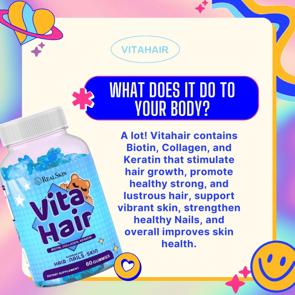 Real Skin Vita Hair Gummies For Hair Nail & Skin