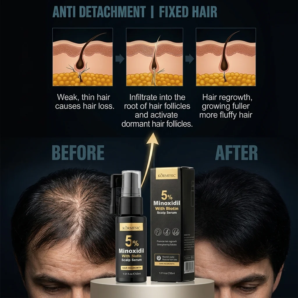 Kormesic 5% Minoxidil With Biotin Hair Regrowth Serum - 30ml