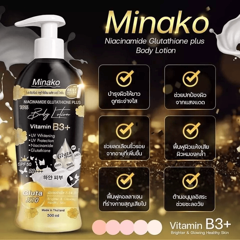 Minako Niacinamide Glutathione Plus 10% Body Lotion - 500ml