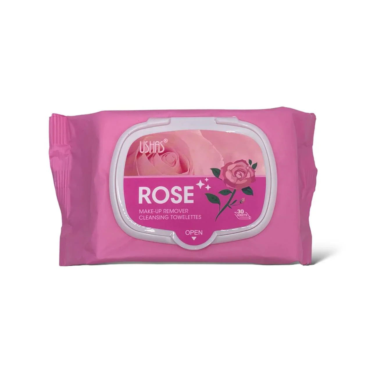 Ushas Rose Make-Up Remover Cleansing Towelettes - 30 Sheets