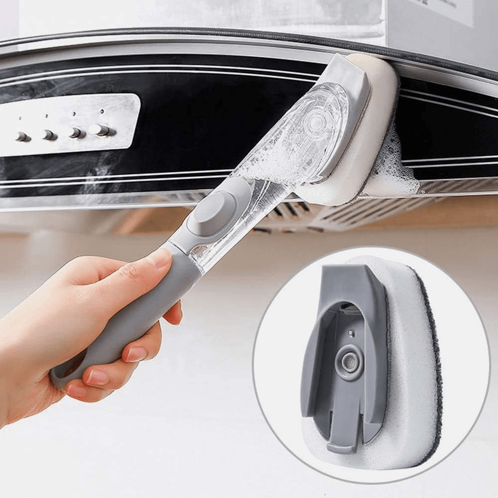 Kitchen Portable Dishwasher Brush With Washing Sponge