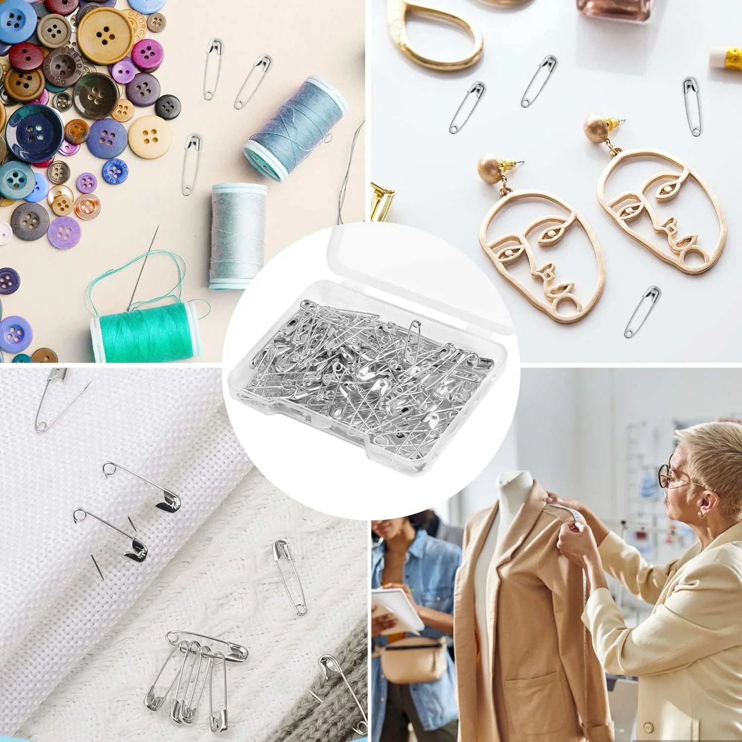 Angel Flower Safety Pins - 60 Pcs