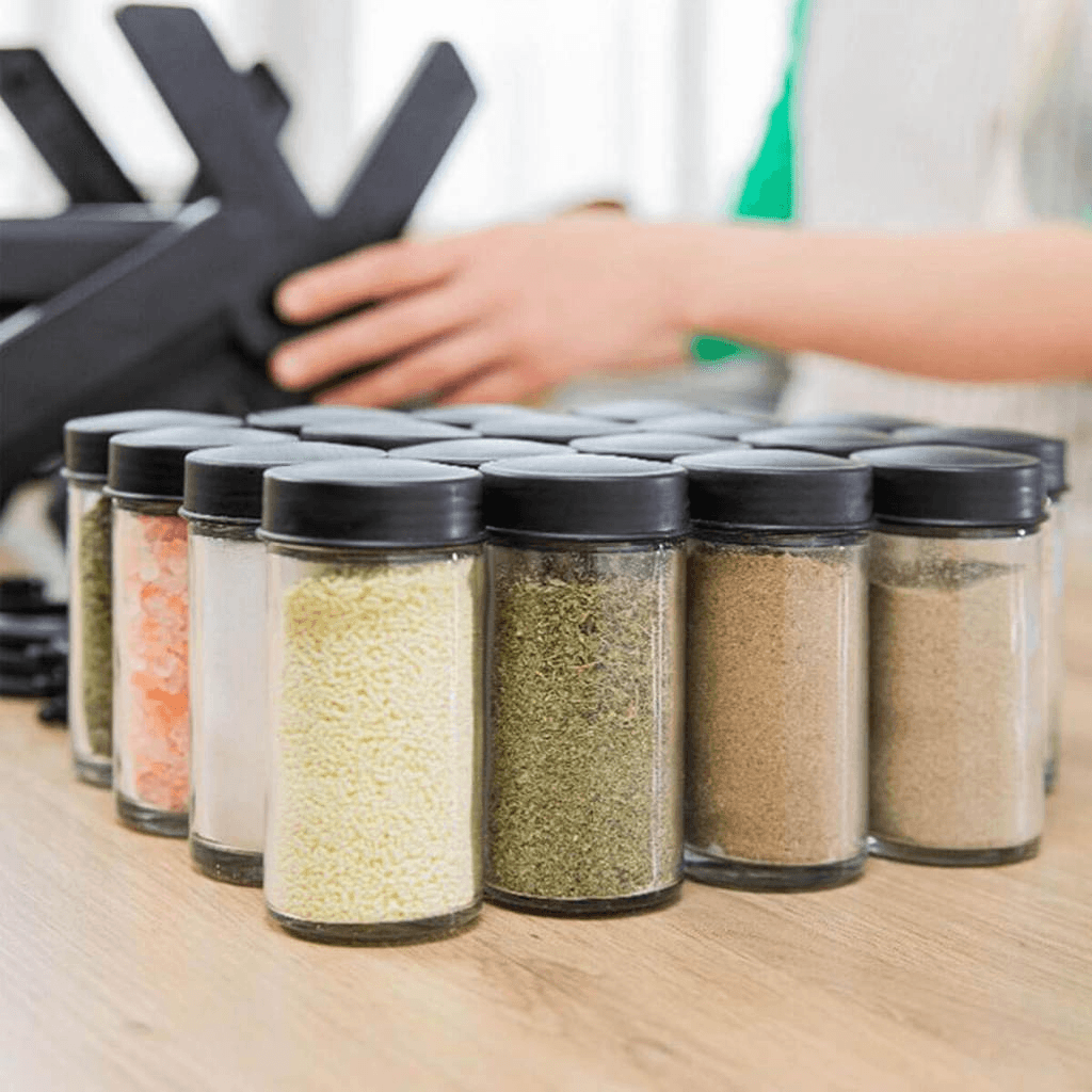 Convenient 18 Jar Rotating Spice Rack Organizer