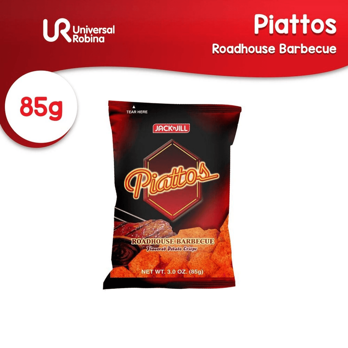 Jack 'n Jill Piattos Potato Crisps Roadhouse Barbecue 85gm