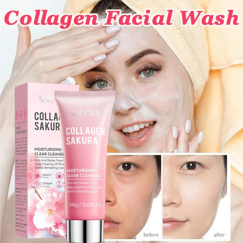 Sadoer Collagen Sakura Moisturizing Clear Cleanser - 100g