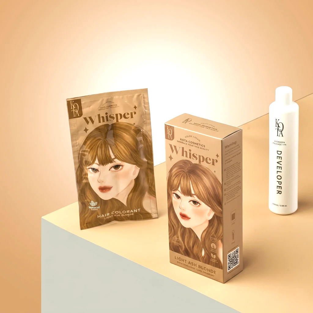 Kota Cosmetics Whisper Thailand Hair Color Light Ash Blonde - 100ml + 100ml