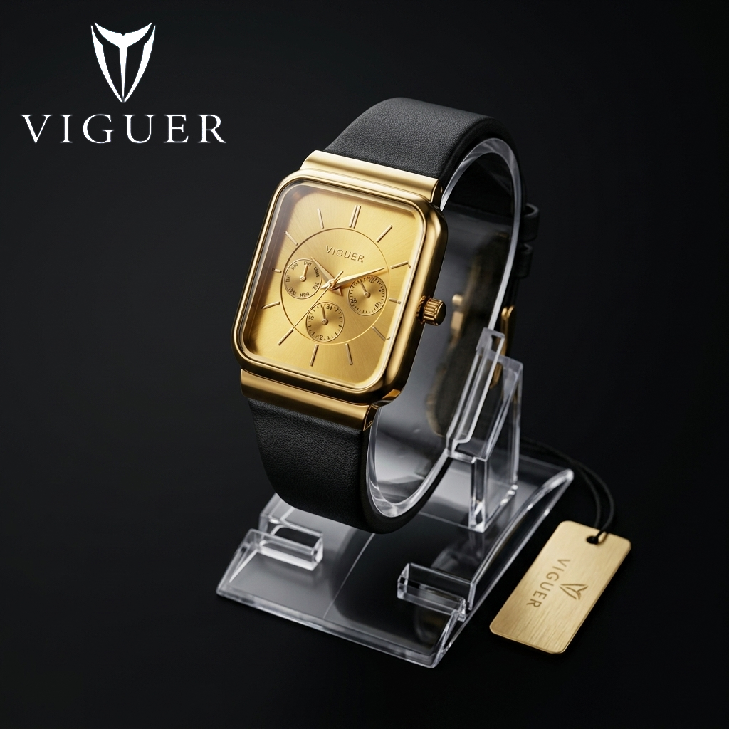 ساعة يد نسائية تناظرية مقاومة للماء من VIGUER - V1204L