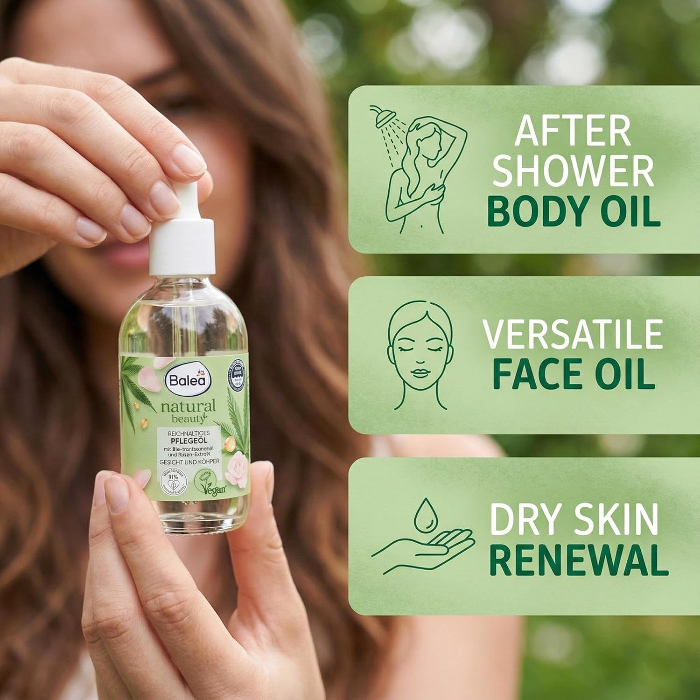 Balea Natural Beauty Organic Face & Body Oil - 100ml