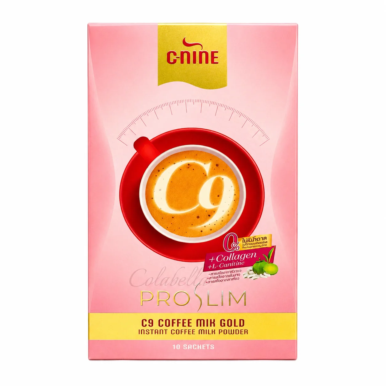 C-Nine Pro Slim C9 Instant Coffee Mix Gold - 15g × 10 Sachets (150g)