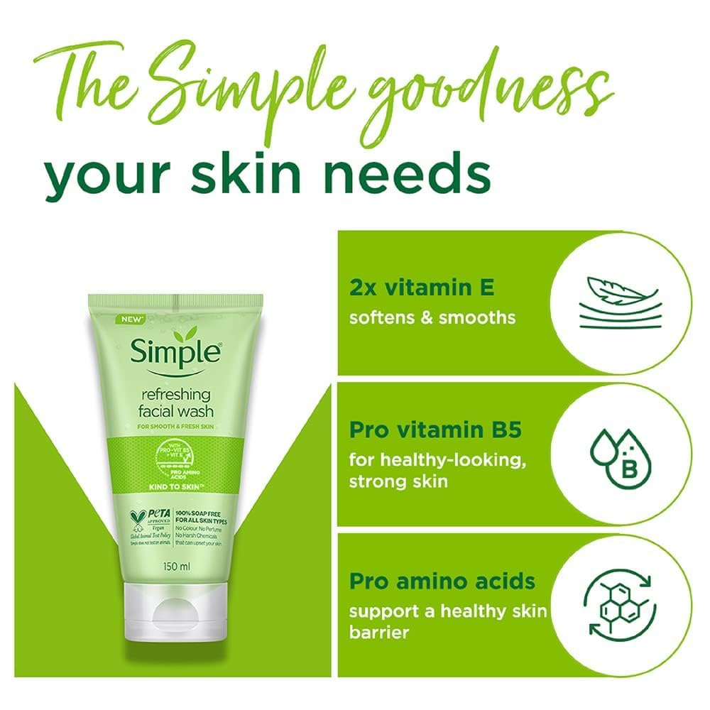 Simple Refreshing Facial Wash For Smooth & Fresh Skin - 150ml