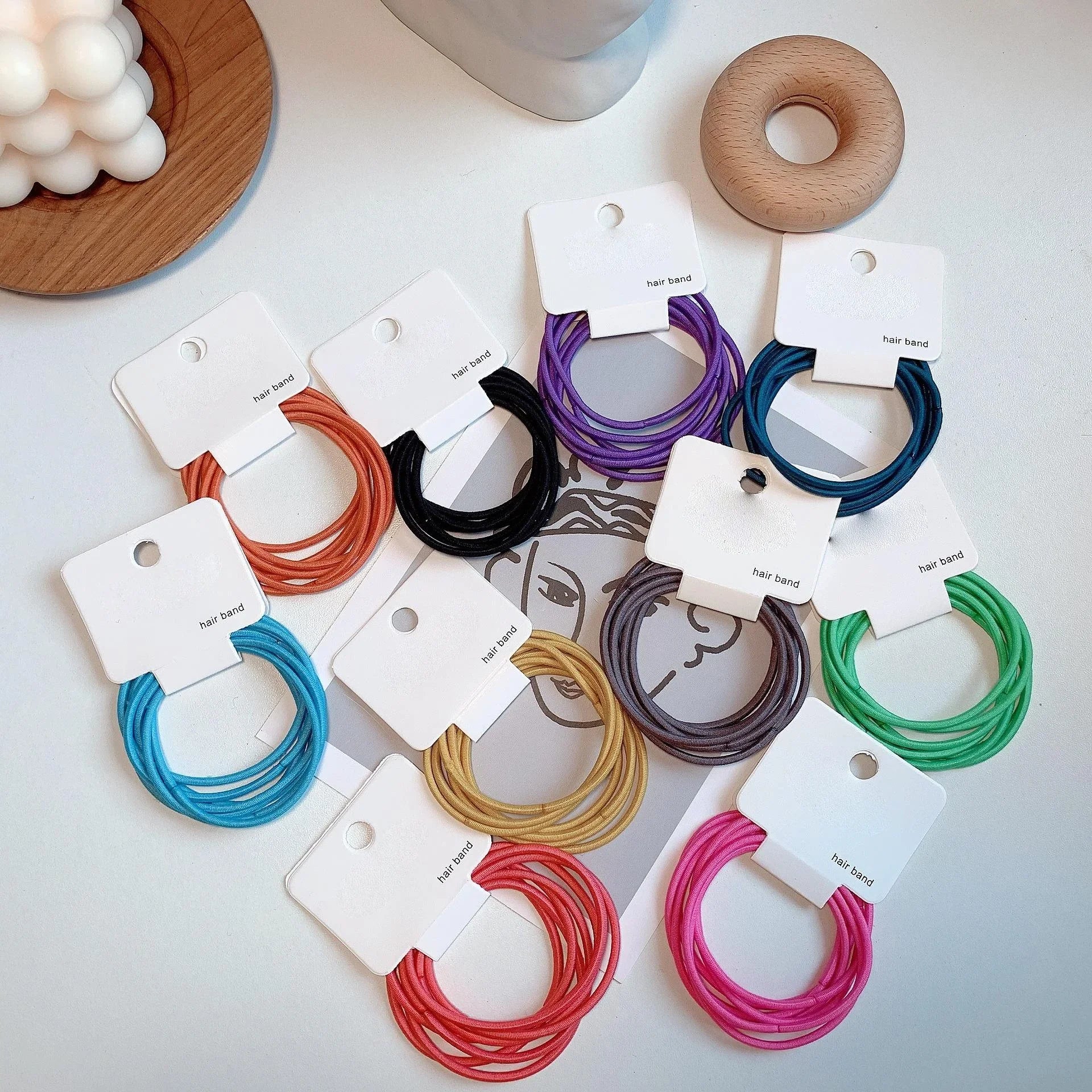 Koren Style Thick Hair Ties Rubber Bands - 3 Pcs (Assorted Color)