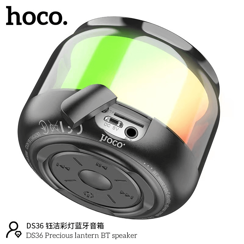 مكبر صوت لاسلكي صغير الحجم مزود بإضاءة LED ملونة من Hoco - DS36