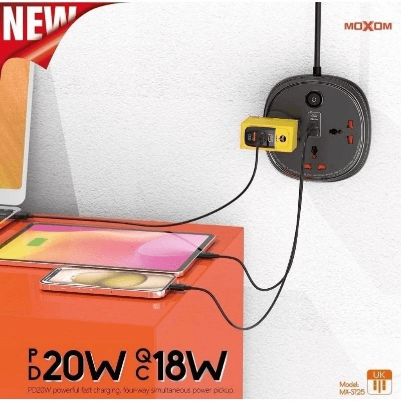 Moxom Power Extension 6 In 1 Fast Charger MX-ST25