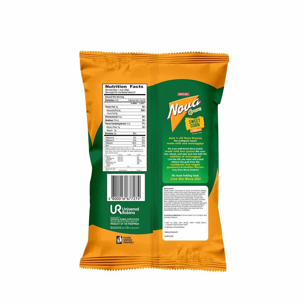 Jack 'n Jill Nova Greens Sweet Corn Multigrain Snack - 78g