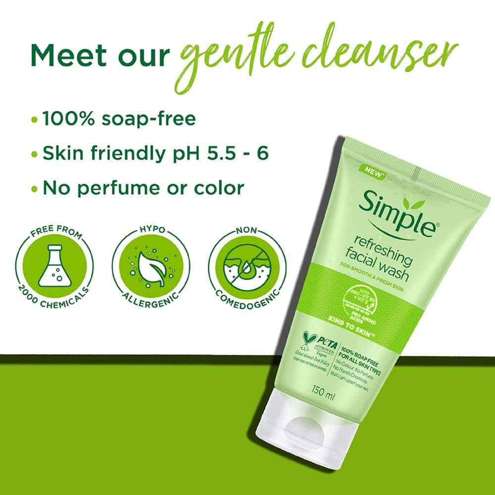 Simple Refreshing Facial Wash For Smooth & Fresh Skin - 150ml