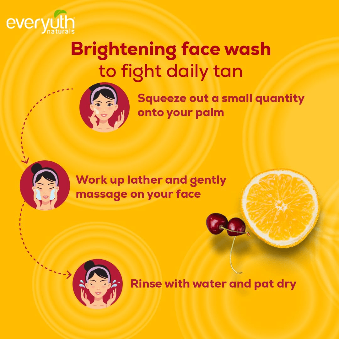 Everyuth Naturals Brightening Lemon & Cherry Face Wash - 2 × 150g