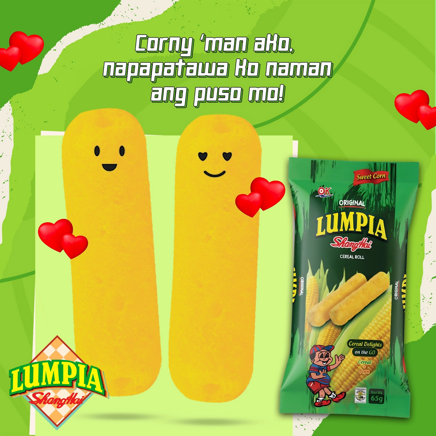 OK Lumpia Shanghai Sweet Corn Cereal Roll - 65g (1+1) Offer