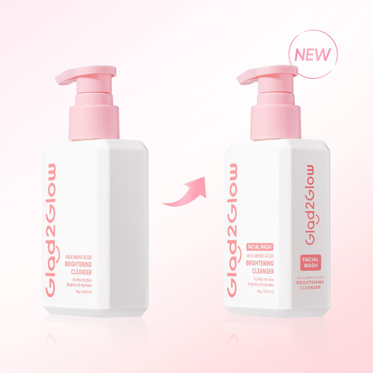 Glad2Glow Milk Amino Acids Brightening Cleanser Facial Wash - 80g