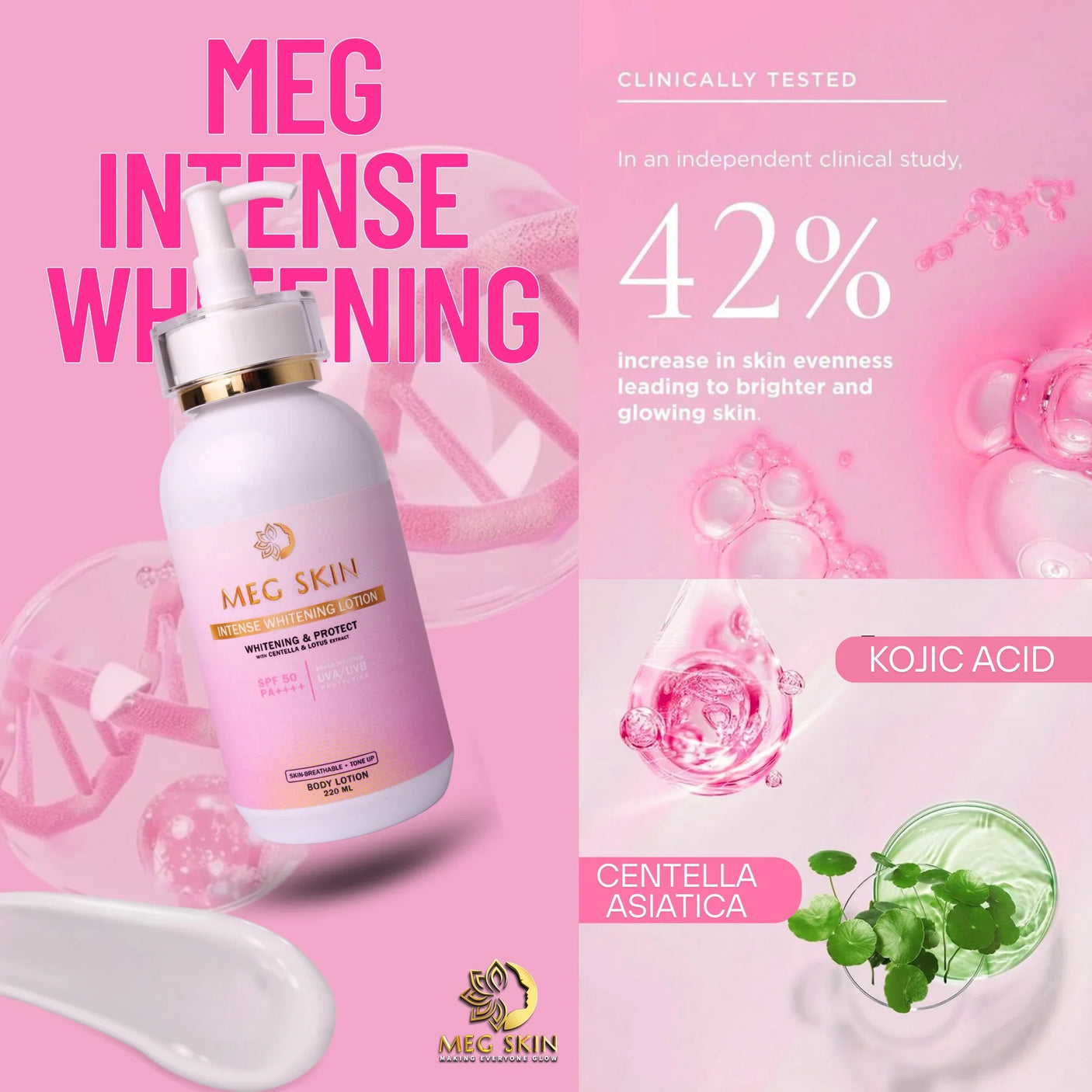 MEG SKIN Intense Brightening Lotion SPF50 - 220ml