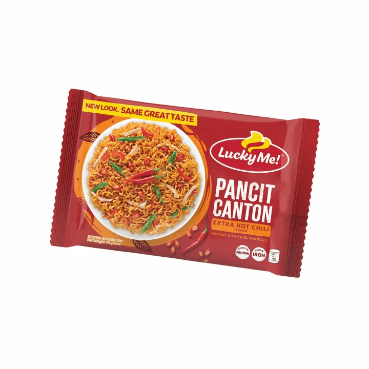 Lucky Me Pancit Canton Noodles Extra Hot Chili - 75g(Big)