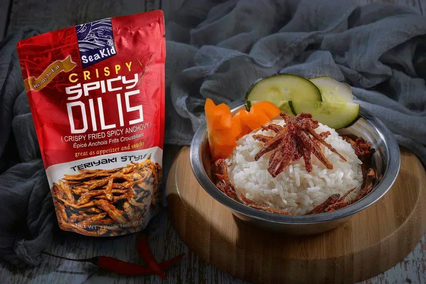 Seakid Spicy Crispy Dilis In Teriyaki Style - 40g