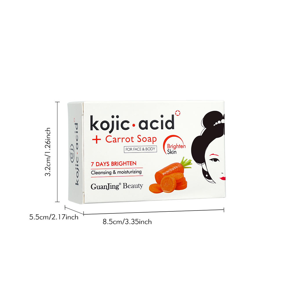 Guanjing Beauty Kojic Acid & Carrot Soap For Face & Body - 120g