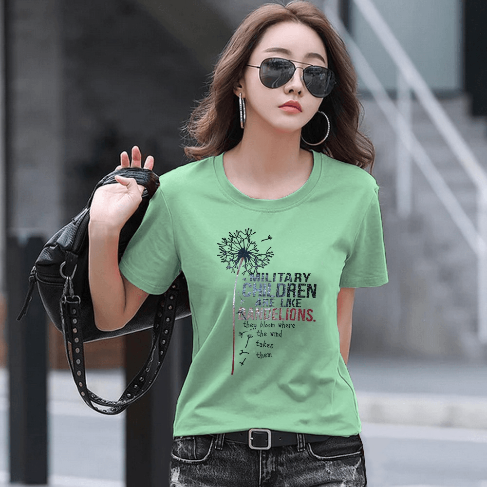 Women's Casual Crew Short Sleeve T-Shirts - Z1123