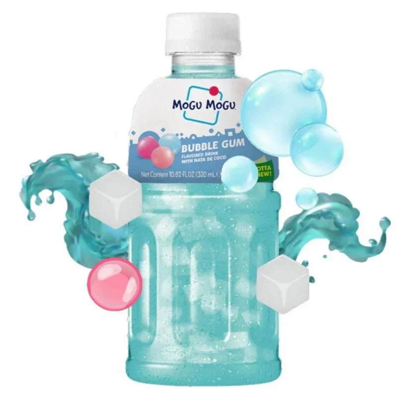Mogu Mogu Bubble Gum Flavored Drink With Nata De Coco - 320ml