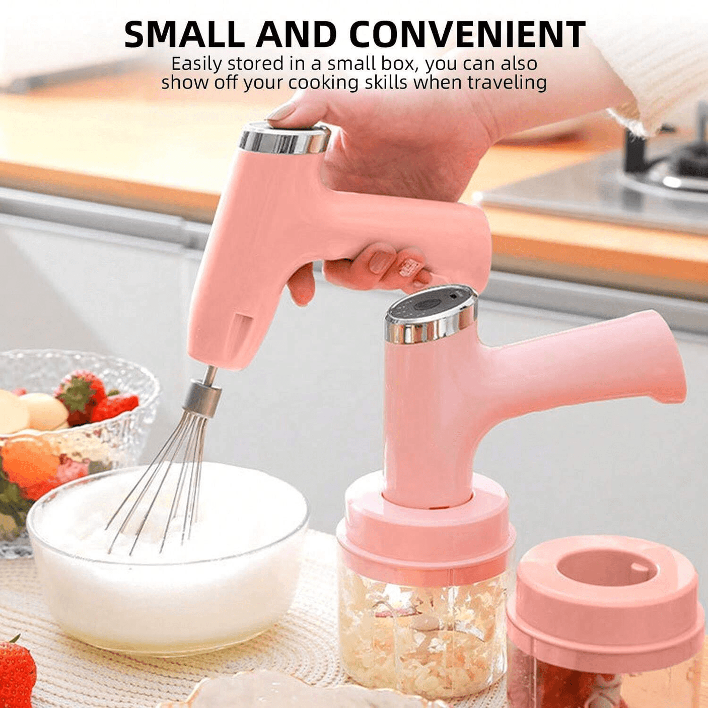 Electric 2 In 1 Wireless Mini Mixer Multi Function Cooking Machine