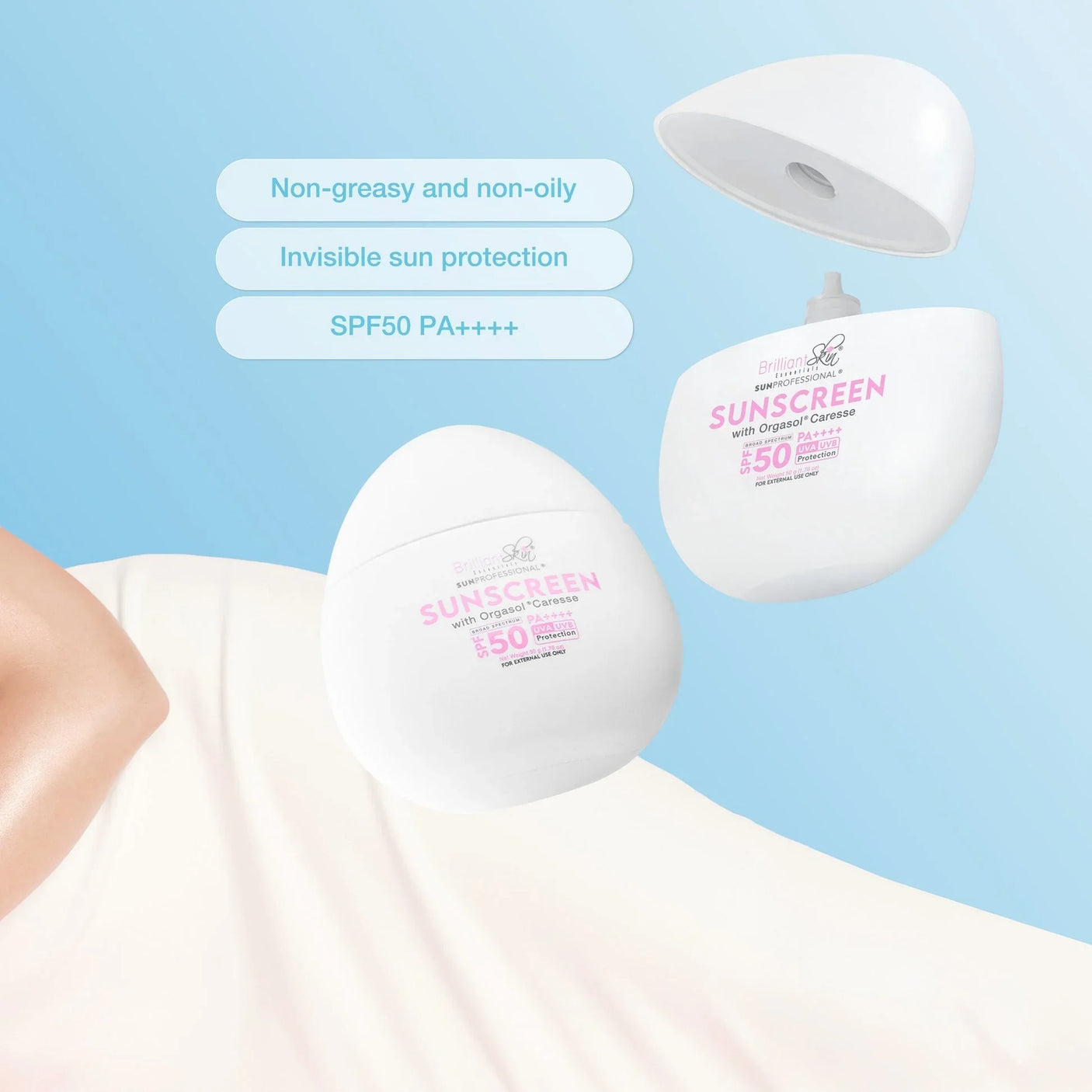 Brilliant Skin Sunscreen With Orgasol Caresse SPF50 PA++++ - 50g