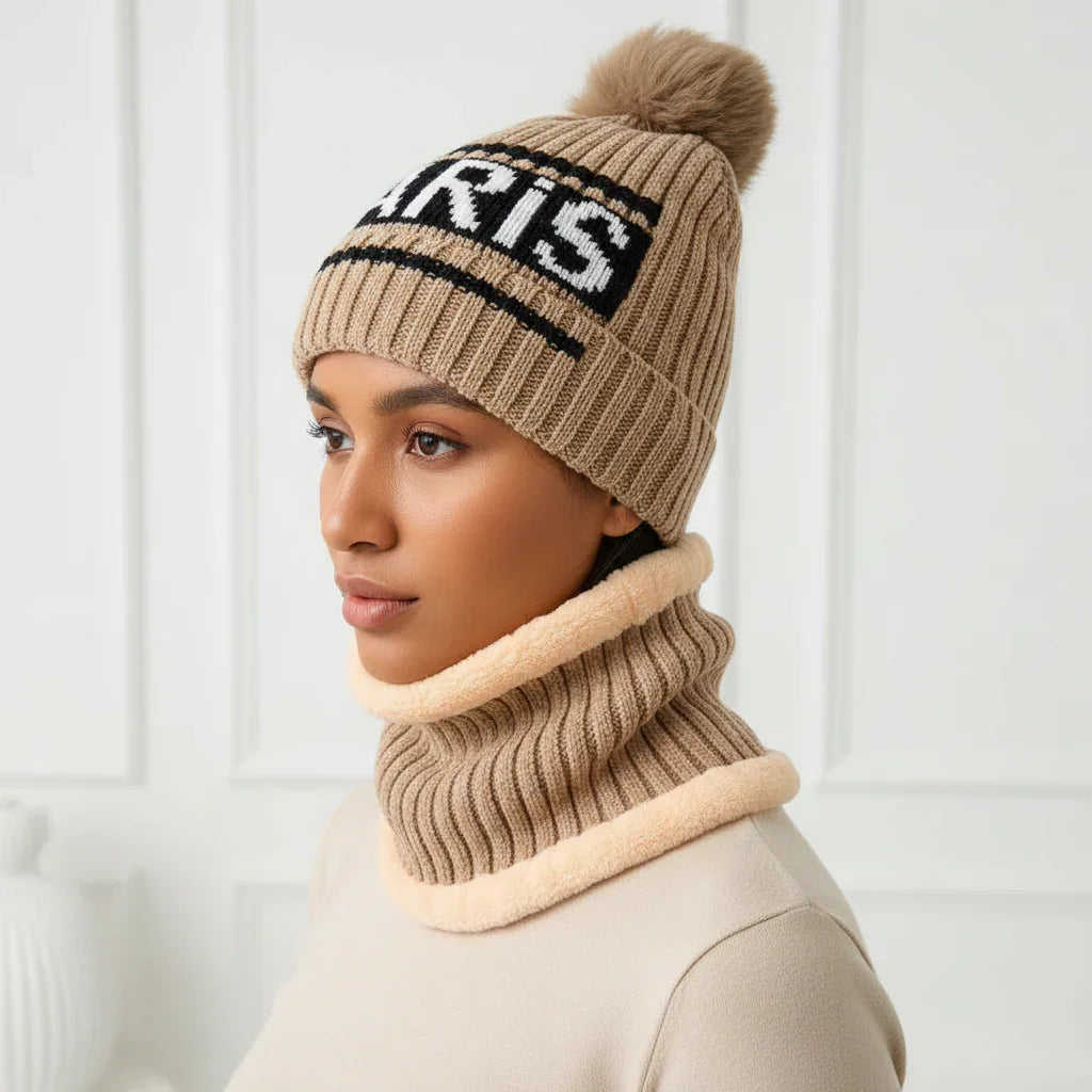 Winter Warm Knit Beanie Hat & Scarf Set
