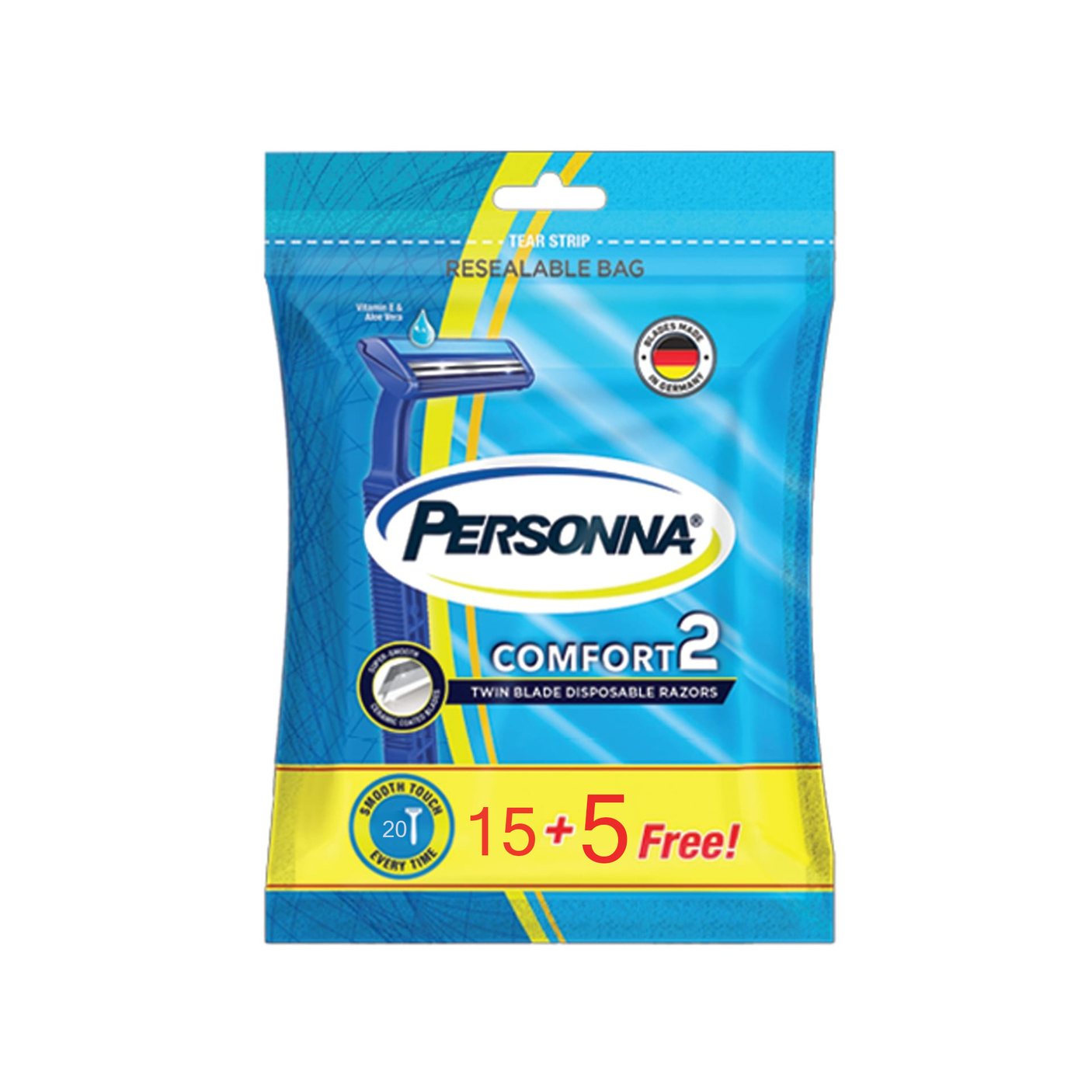Personna Comfort Twin Blade Disposable Razors - 15+5 Free