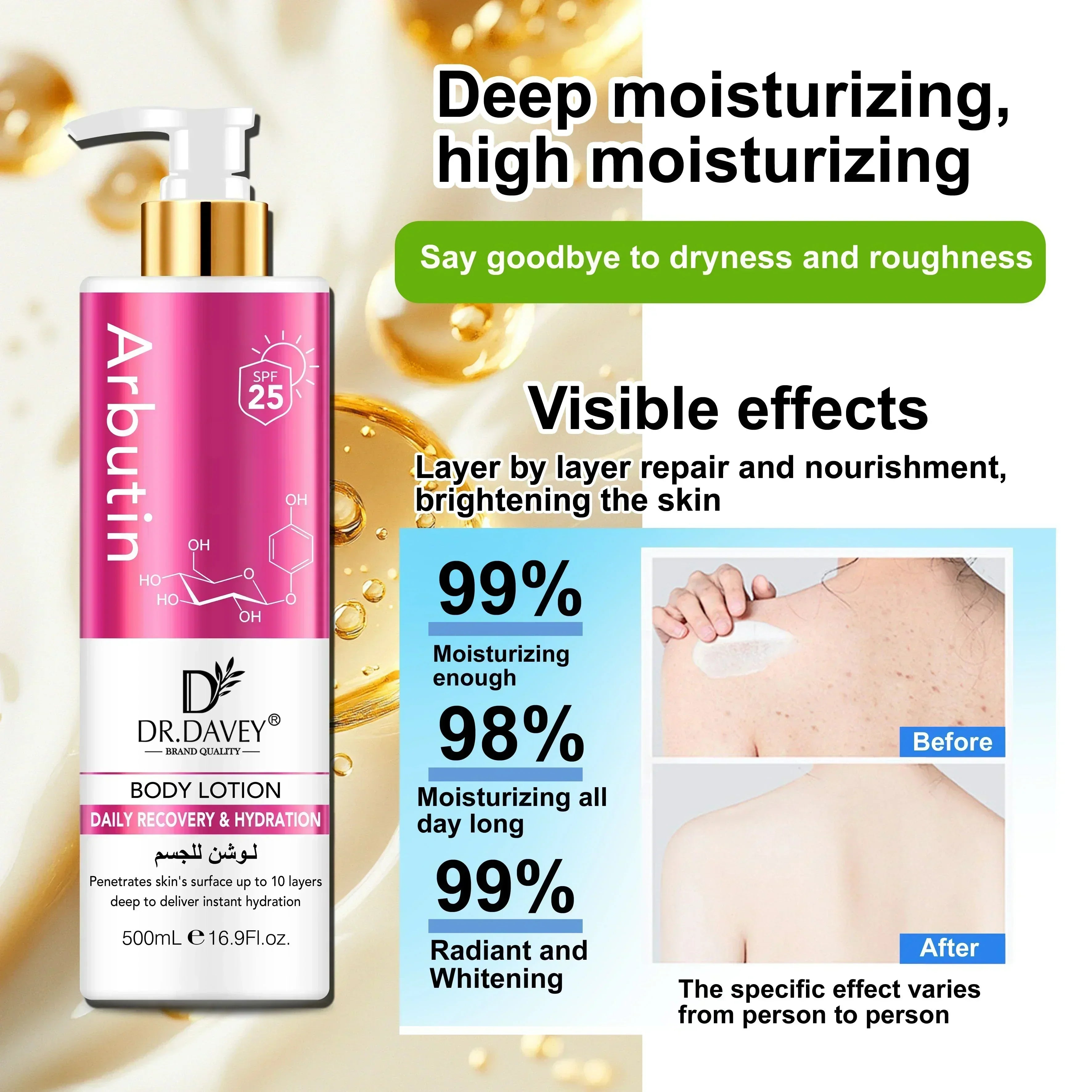 Dr. Davey Arbutin Body Lotion Deep Hydration SPF25 - 500ml
