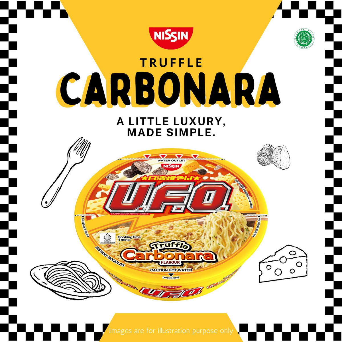 Nissin UFO Tuffle Carbonara Flavour Cup Noodles - 105g
