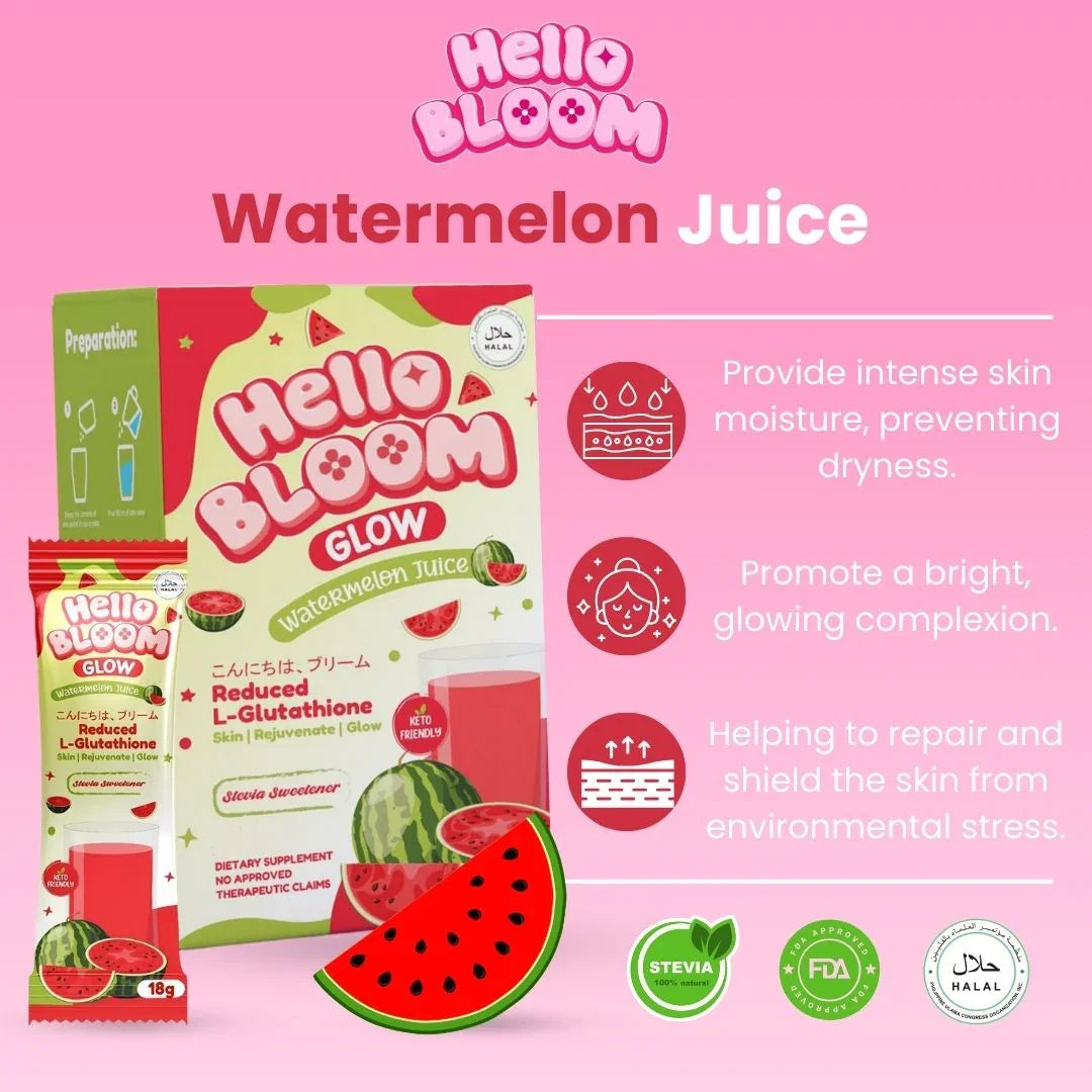 Hello Bloom Glow Watermelon Juice Drink - 10s × 18g (180g)