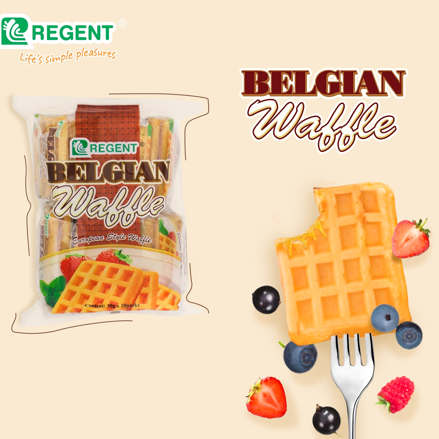 Regent Belgian Waffle - 30g x 10 Pcs