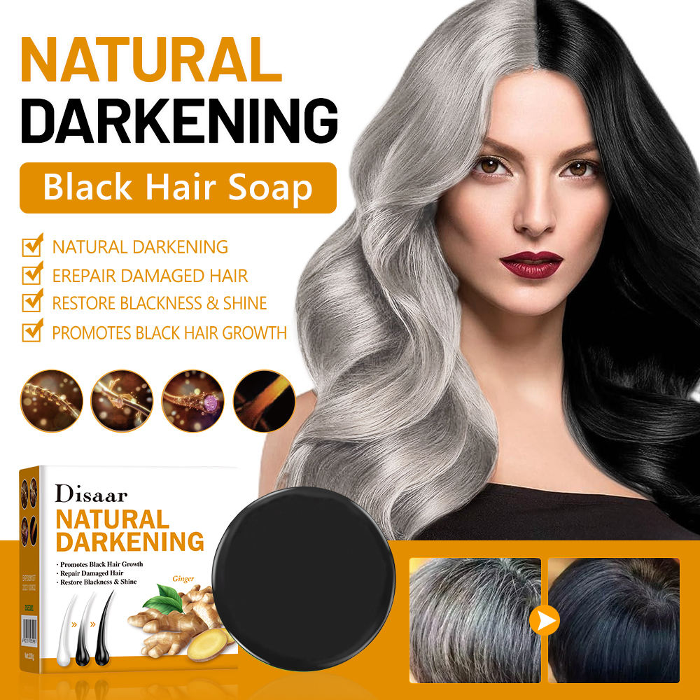 Disaar Ginger Natural Darkening Black Shampoo Bar - 100g