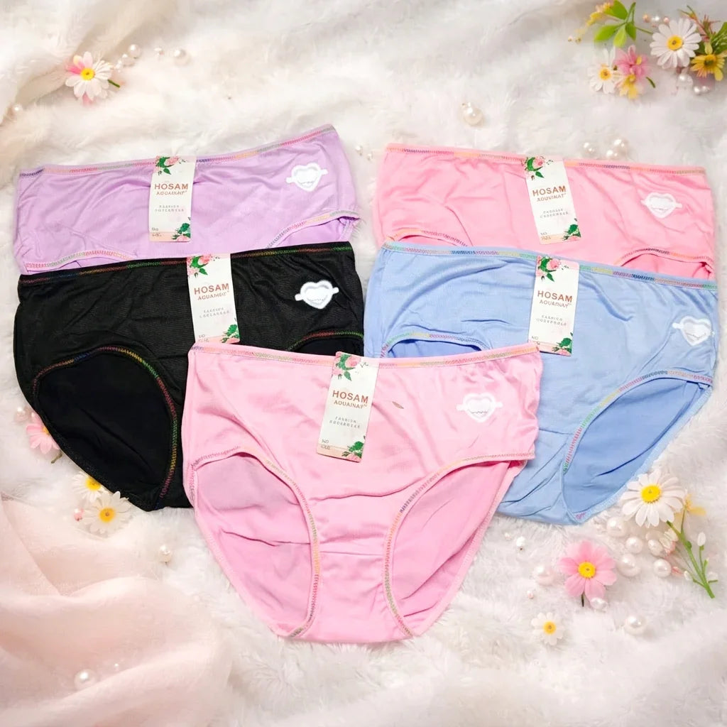 Hosam Fashion Breathable Briefs Panty 6Pcs Set #321-3
