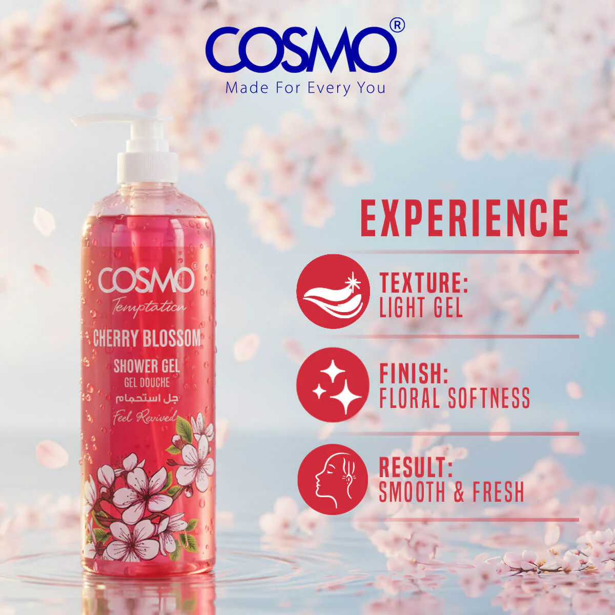 Cosmo Temptation Cherry Blossom Shower Gel - 1000ml