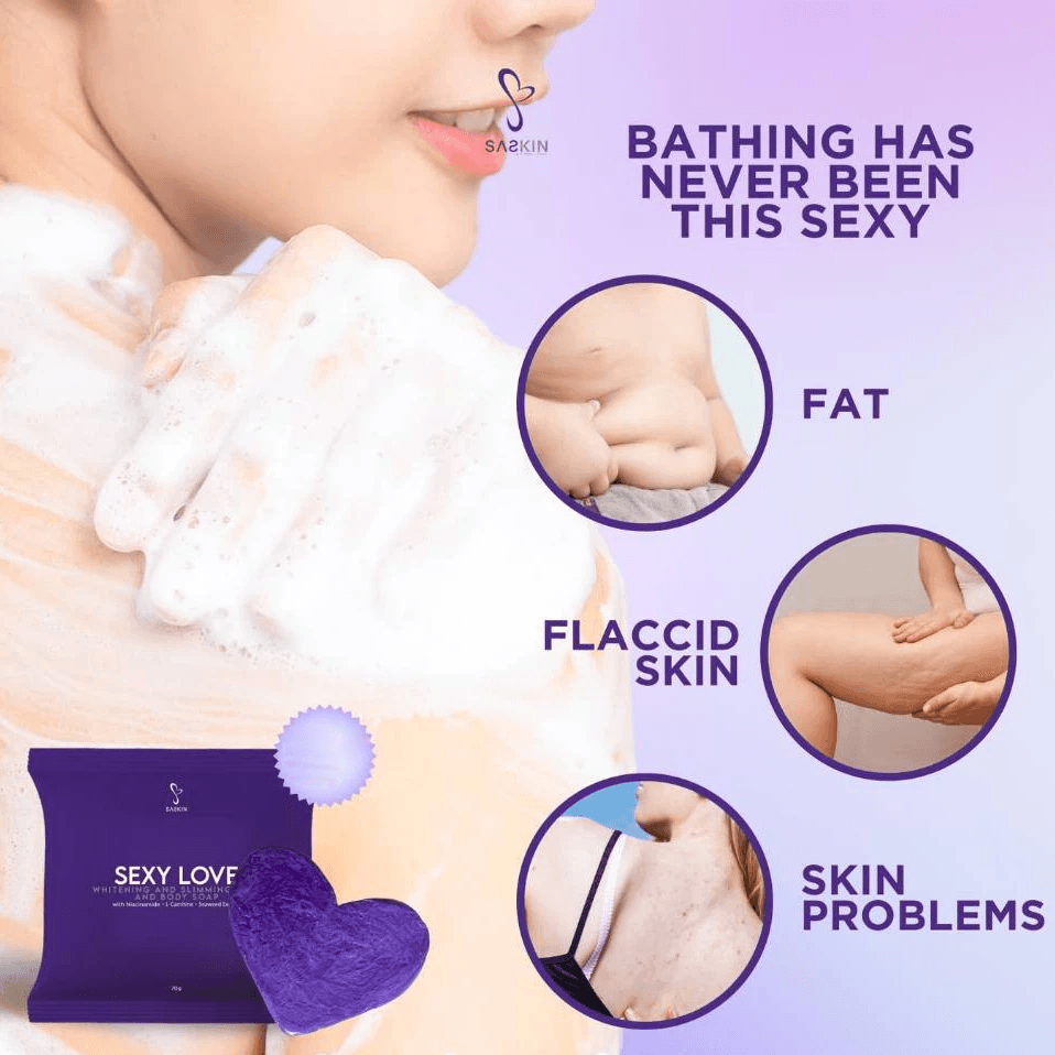 Saskin Sexy Love Brightening Face & Body Soap - 70g